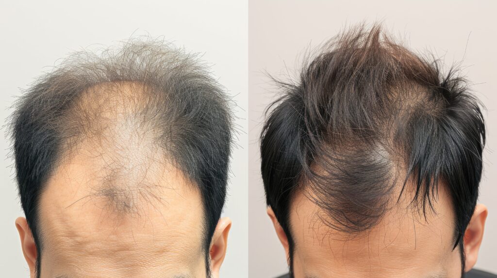 Improved hair density after a hair transplant