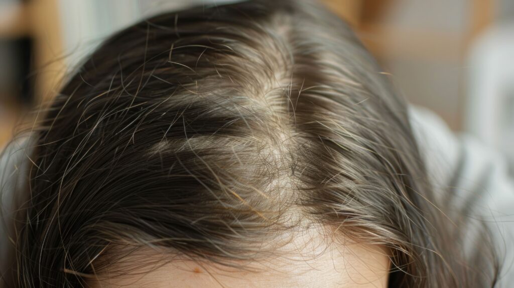 woman with diffuse thinning