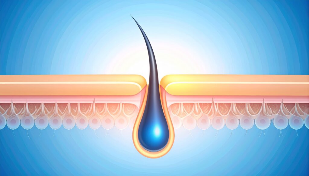 Illustration des effets de produits hydratants sur un cuir chevelu sec