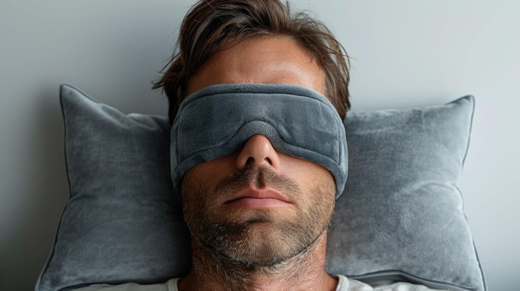 Homme en train de dormir après une greffe de cheveux