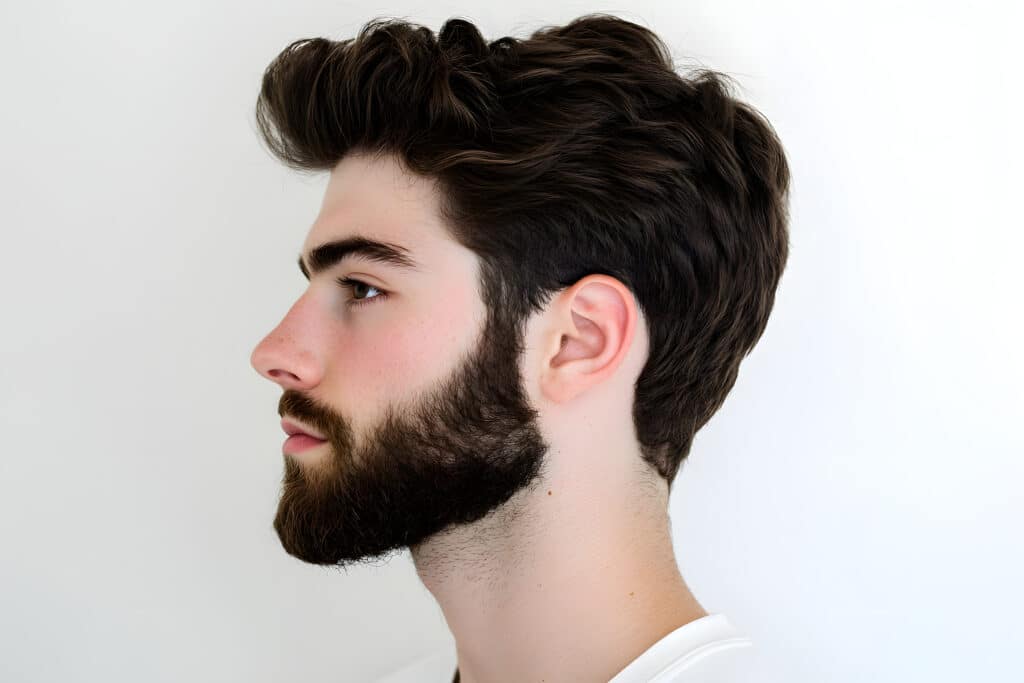 Image d'homme avec une masse capillaire conséquente