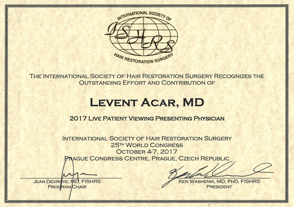 Dr. Levent Acar certificaat 6