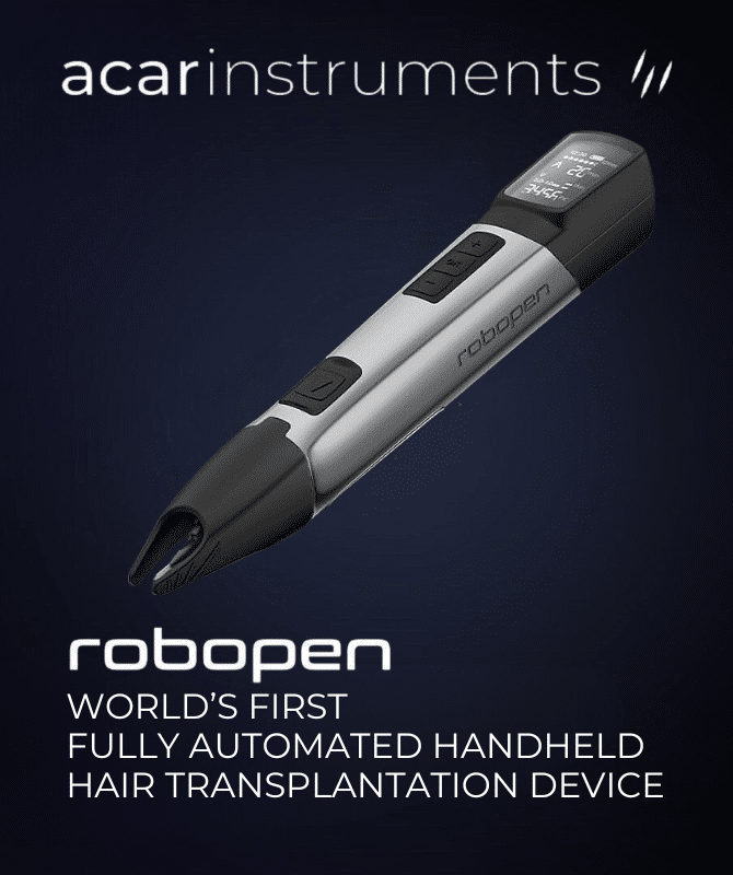 acarinstruments robopen - a fully automated handheld hair transplantation device
