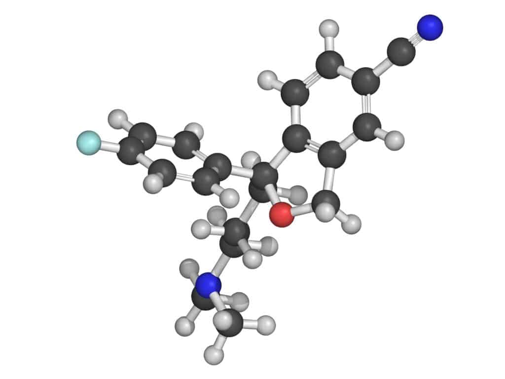 Escitalopram antidepressant drug (SSRI class)