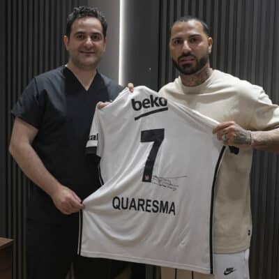 Portuguese football player, Ricardo Quaresma, during his hair transplant consultation with Dr. Levent Acar at Cosmedica Clinic