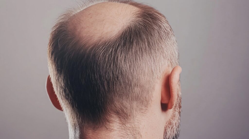 Man suitable candidate for a crown hair transplant