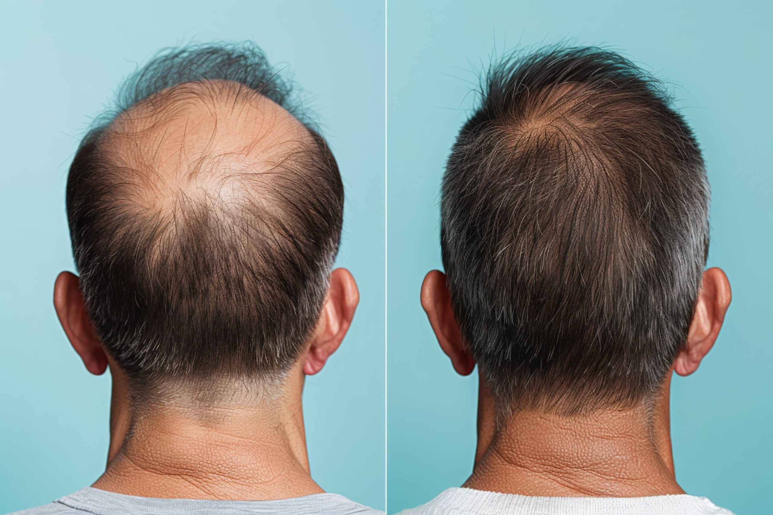 Man with a crown hair transplant