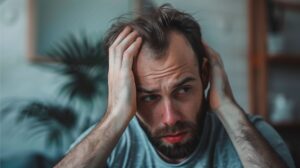 Homme sous antidépresseurs avec perte de cheveux