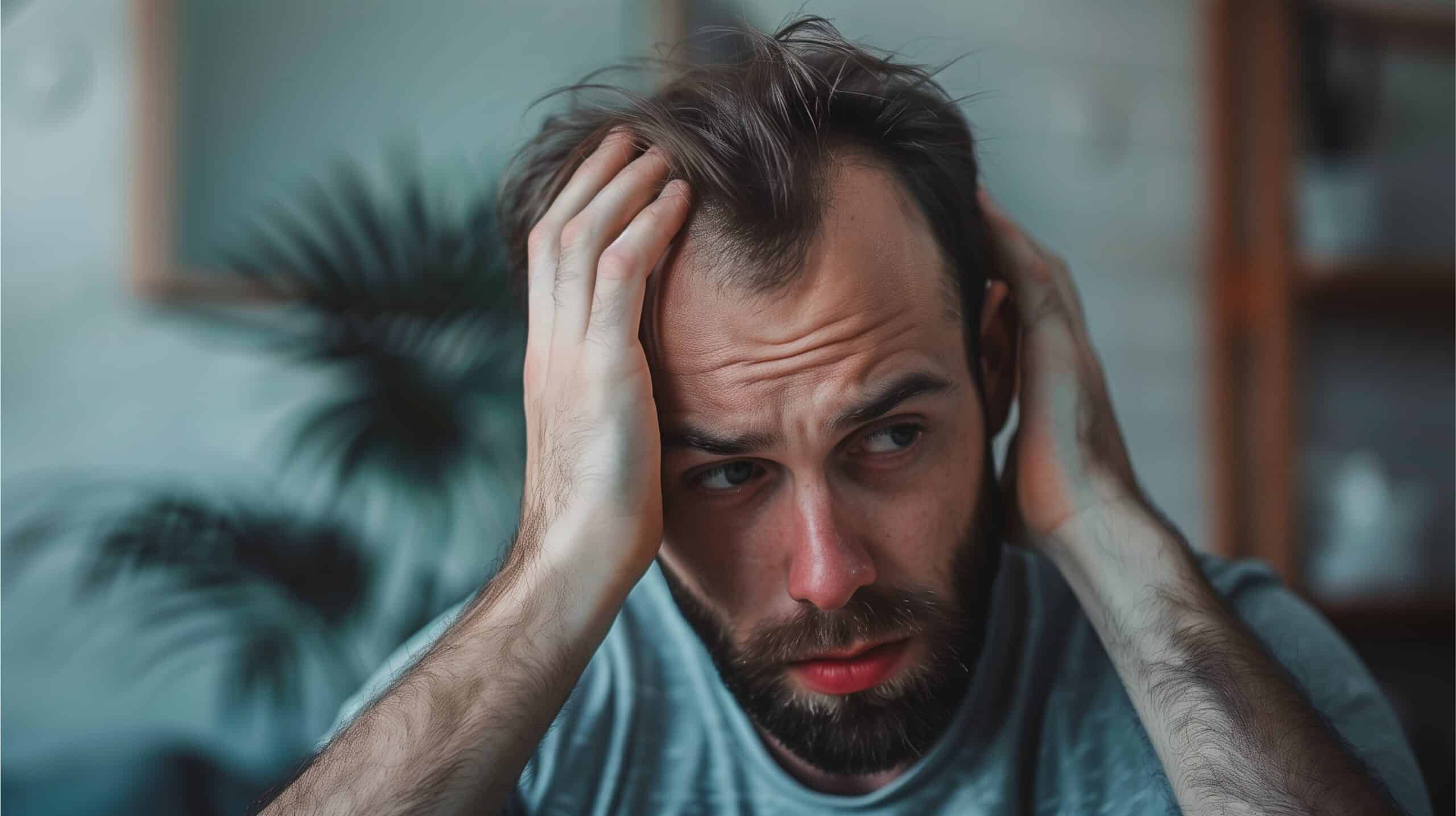 Homme sous antidépresseurs avec perte de cheveux