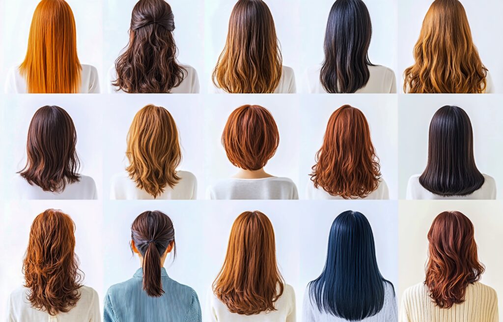 Photo picturing different sorts of hair types