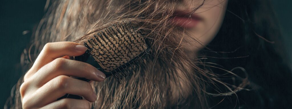 Cheveux cassants dans une brosse liés à anémie-perte-de-cheveux