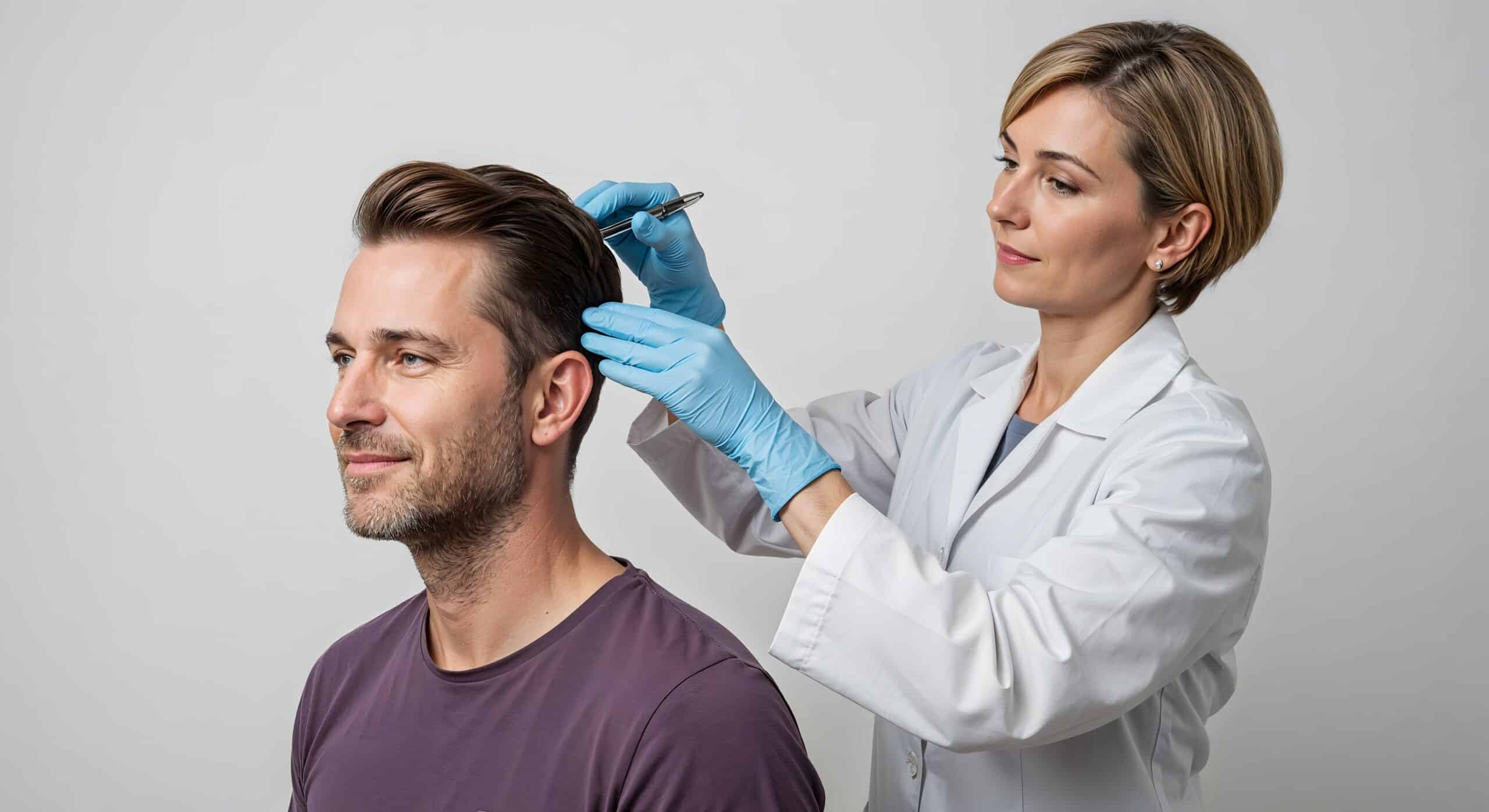 Consultation pour une greffe de cheveux : préparation de la zone donneuse avant l’intervention