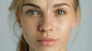 Avant après après greffe de cils sur la ligne ciliaire