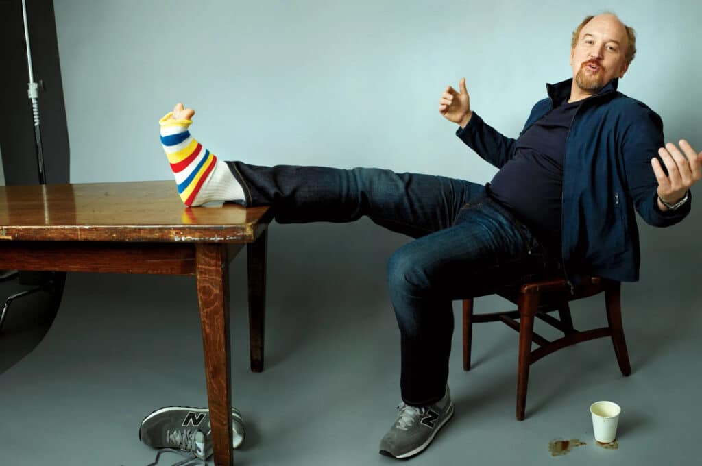 Louis C.K.’s natural baldness reinforces his authentic, self-aware humor