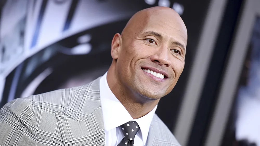 Famous bald celebrity Dwayne Johnson