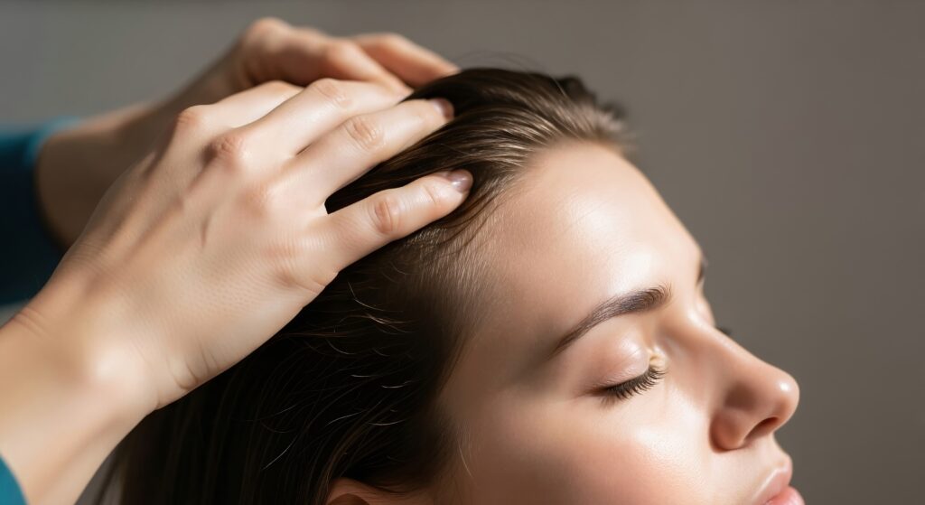 massage du cuir chevelu