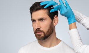 Man krijgt PRP-behandeling voor haar tegen haaruitval