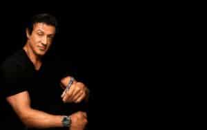 Picture of Sylvester Stallone in black background