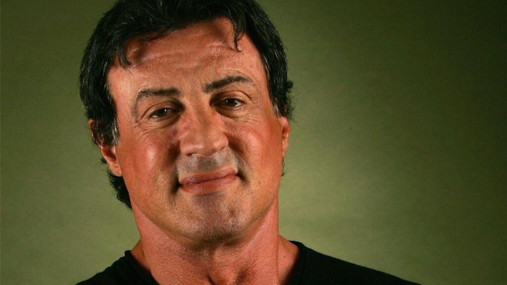 Smiling face of Sylvester Stallone