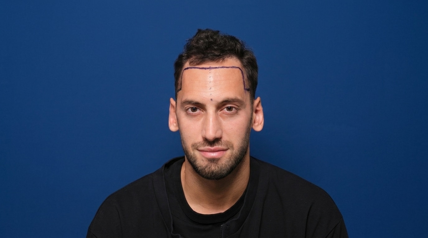 Hakan Çalhanoğlu new hairline design at Cosmedica Clinic