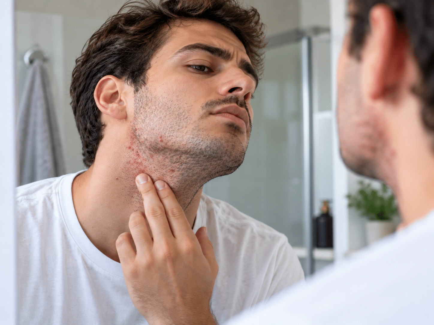Dans la barbe, un poil incarné peut provoquer rougeurs et irritation