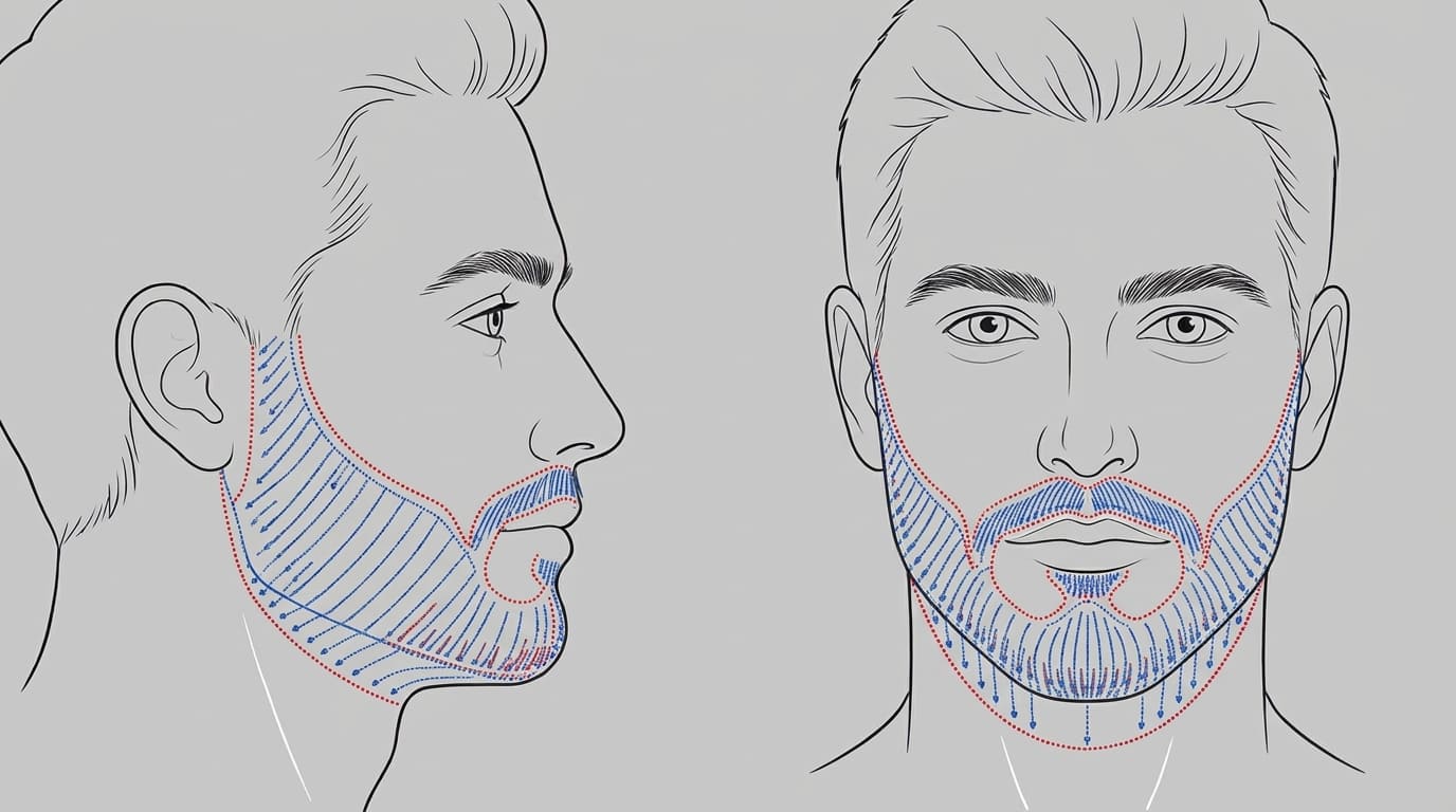 Illustrazione della crescita della barba