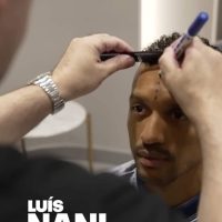 Photo of Portuguese football player Nani during his hair analysis at Cosmedica Clinic with Dr Levent Acar